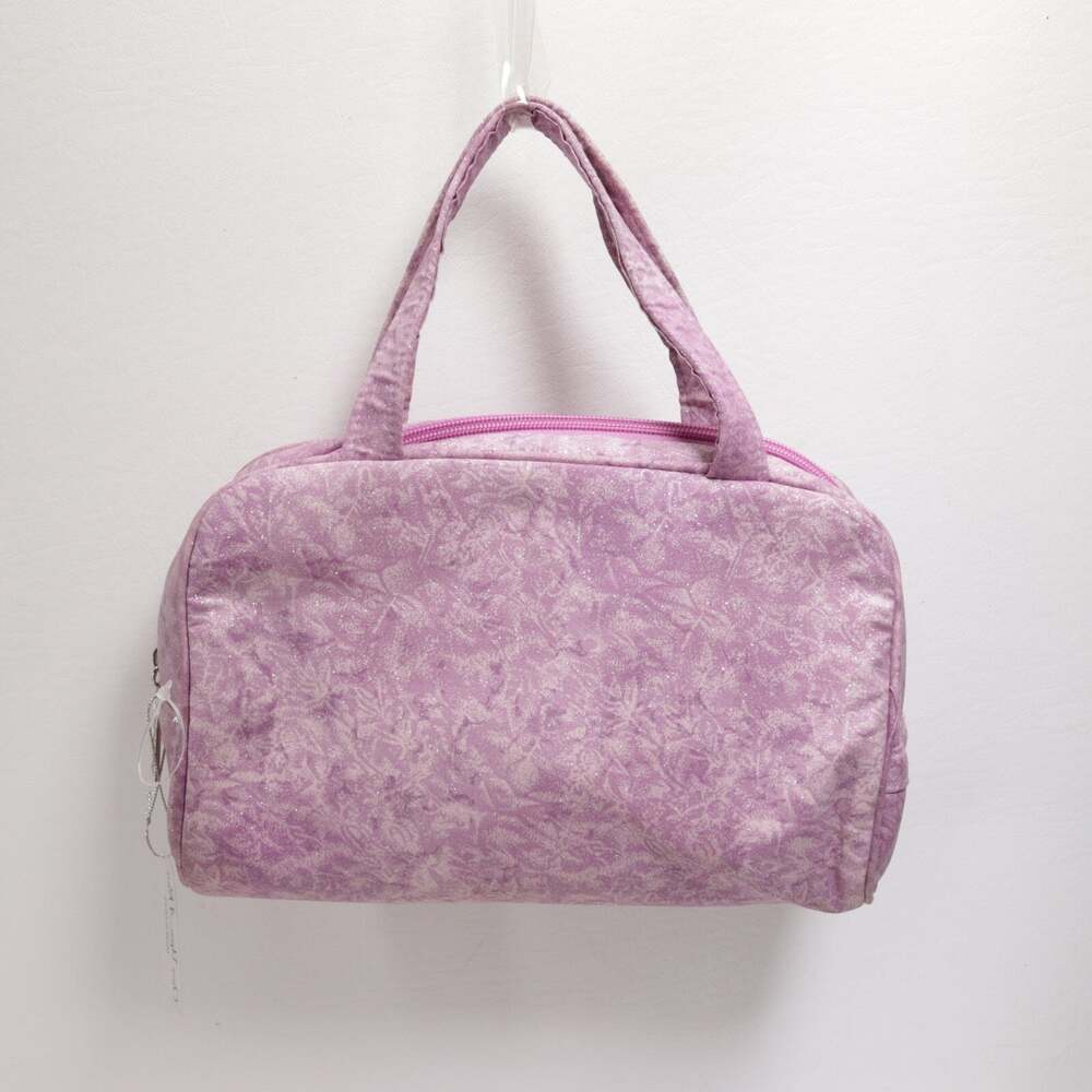 Once Upon A Rose 2 Pc Set Cosmetic Makeup Bag Pink Schimmer Zipper Sequin Lined